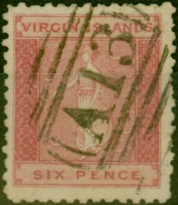 Virgin Islands 1866 6d Rose SG3 Fine Used 'A13 Duplex'