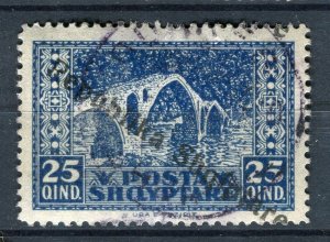 ALBANIA; 1925 ' REPUBLIKA SHQIPTARE ' Optd fine used 25q. value