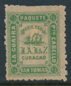 Danish West Indies MINT, #.5¢, MH, GREEN, PAQUETE, SAN TOMAS 