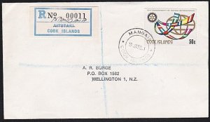 COOK IS 1980 Registered cover ex MANGAIA using Aitutaki reg label..........A7883