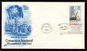 US 2340 Connecticut Statehood Artcraft U/A FDC