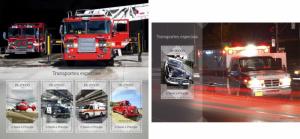 Special Transport Police Fire Engines Trucks Sao Tome and Principe MNH stamp set