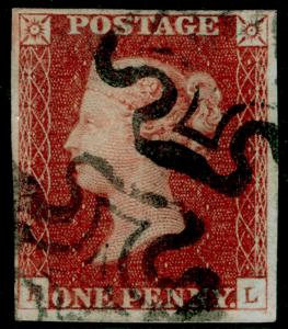 SG8, 1d red-brown PLATE 14, FINE USED. Cat £110. BLACK MX.