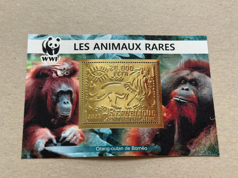WWF, Fauna, Animals 2023 year 6 blocks Foil. Gold perforated  NEW MNH**