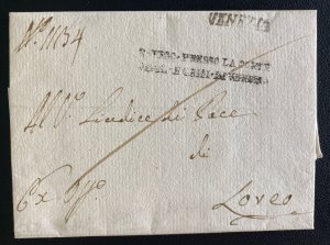 1810 Venice Italy General Procurator Letter Sheet Stampless Cover To Liveo