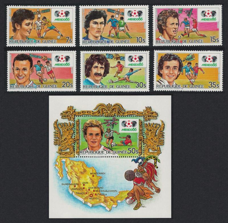 Guinea World Cup Football Championship Mexico 1986 6v+MS SG#1194-MS1200