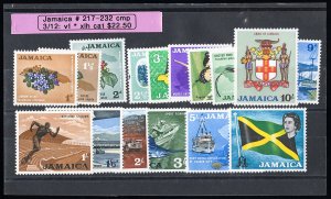 Jamaica Stamps # 217-232 MLH VF Scott Value $22.50