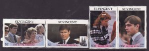 St. Vincent-Sc#958-9- id8-unused NH set-Royal Wedding-Prince Andrew-1986-