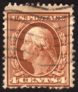 1908, US 4c, Washington, Used, Sc 334
