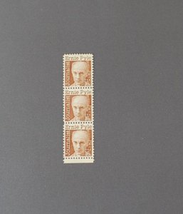 1398, Ernest Pyle, 3 Stamps Vert, Mint OGNH, CV $2.80