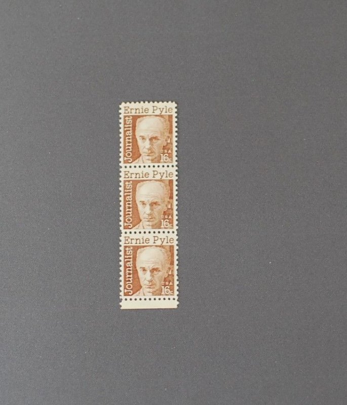 1398, Ernest Pyle, 3 Stamps Vert, Mint OGNH, CV $2.80