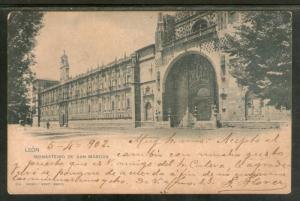 Spain 1902 Leon Monasterio De San Marcos Hauser & Menet Used View Post Card #...