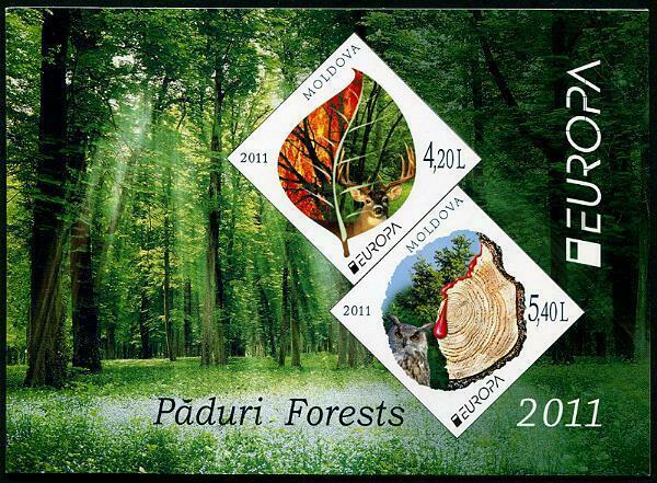 HERRICKSTAMP MOLDOVA Sc.# 714a Europa 2011 Forests S/S