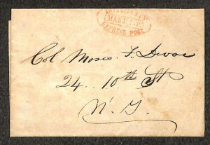 BOYD'S CITY EXPRESS POST LOCAL POST SIGNED BY F.S. BOYD FOLDED COVER 1845