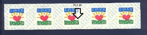 USA PNC SC# 2813b LOVE SUNSHINE $0.29c PL# B1 SELF-ADHESIVE MNH