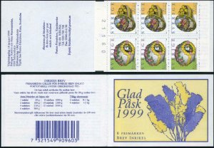 Sweden 2321-2322a booklet,MNH.Michel 2095-2096 MH 250. Easter Eggs,1999.