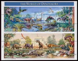 1997 32c World of Dinosaurs, Souvenir Sheet of 15 Scott 3136 Mint F/VF NH