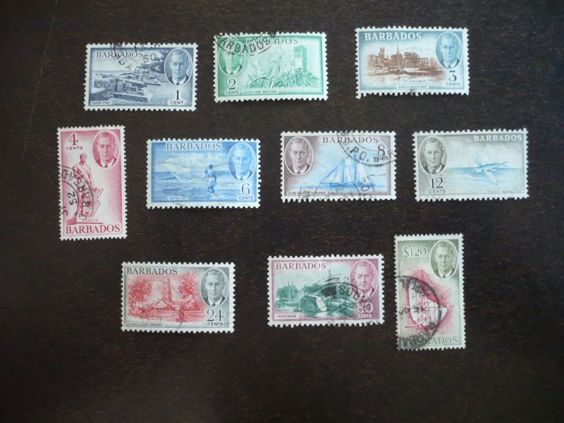 Stamps - Barbados - Scott# 216-223,225,226 - Used Part Set of 10 Stamps