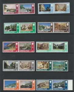 Gibraltar mnh and mh 252a is hinged,the rest mnh Scott cat.#  241-272