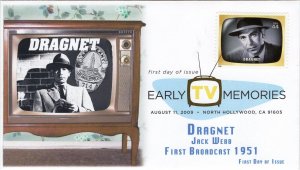 AO-4414e-1, 2009, Early TV Memories, FDC, Add-on Cachet, Digital Color Postmark,