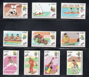 CUBA Sc# 3274-3283  PAN AMERICAN GAMES HAVANA Cpl set of 10  1990  MNH mint