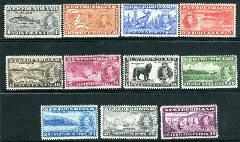 NEWFOUNDLAND-1937 Coronation.  An unmounted mint long set Sg 257-267