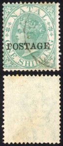 Natal SG84 1/- Green Opt POSTAGE Cat 8 pounds