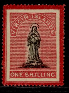 BRITISH VIRGIN ISLANDS QV SG19, 1s black & rose-carmine, M MINT. Cat £75.