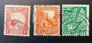 New Zealand Scott Number 185, 186, 188 Used