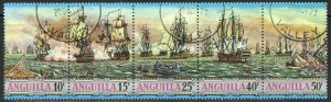 Anguilla Scott 131a UVFNHOG(CTO) - 1971 West Indies Ship Battles - SCV $8.50