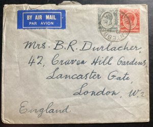 1934 Entebbe Uganda British KUT Airmail Cover To London England