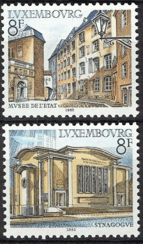 Luxembourg 1982, Architecture, Buildings set VF MNH, Mi 1056-1057