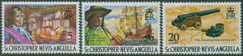 St Kitts-Nevis 1970 SG211-215 Morgan Pirate Gun MNH