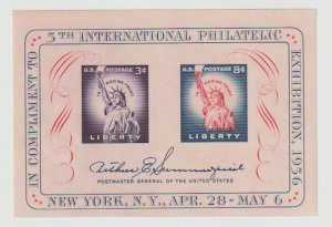 US Scott # 1075 Fipex philatelic exhibition Statue of Liberty souv sheet MNH