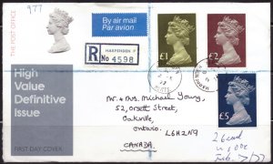 F2344   GREAT BRITAIN   FDC # MH169, MH175, MH176         Large Value Machins