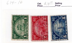 United States #614-616 Used - Stamp - CAT VALUE $18.25