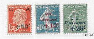 France Sc #B24-B26  set of 3 semi postal OG centered  copies VF