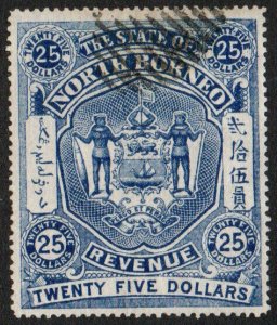 North Borneo 1894 25 Dollars Revenue Used