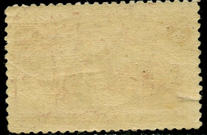US Sc#236 1893 8c Columbian F-VF Centering OG NH with Fingerprints & Tear 