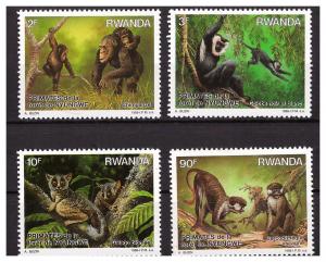 RWANDA 1988 Primates complete set MNH