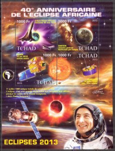 Chad 2013 Space 40 Years of The African Eclipse II Sheet MNH