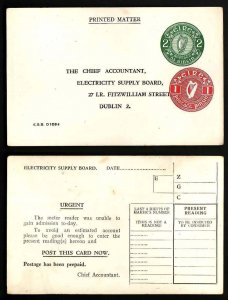 Ireland-cover- id39-Postal Stationery E.S.B. D1094  PRINTED MATTER meter reading