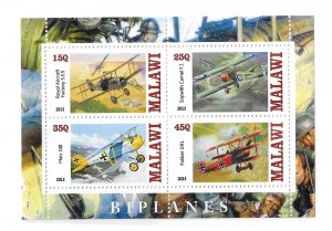 Malawi 2013 Airplanes Biplanes S/S MNH C16