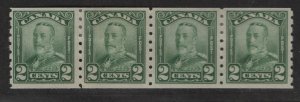 Canada Sc#161 M/H/VF, coil strip of 4