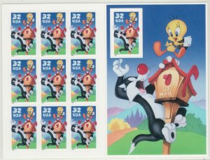 1998 U.S 32¢ Bugs Bunny booklet complete sheet MNH Sc# 3137