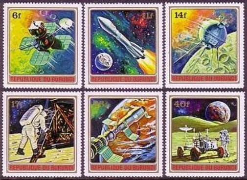 Burundi 379-384, 384a sheet, MNH. Mi 832-843 Bl.58A. Conquest of space, 1972.