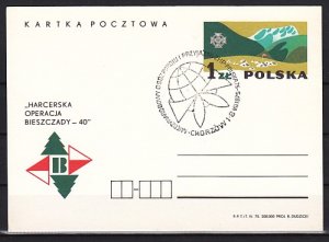 Poland, 1975 issue. 01-08/AUG/75 cancel on a Scout Postal Card. ^