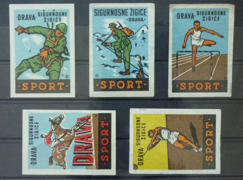 Match Box Labels ! sport horse racing athletics GN64