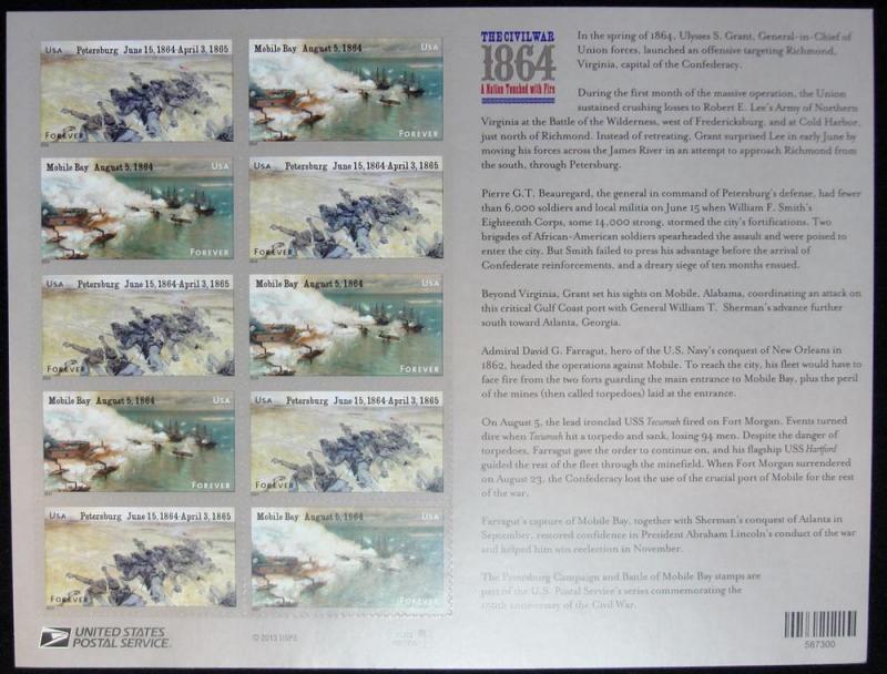 US #4910-4911, MNH Sheet of 12, Civil War-1864