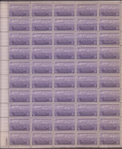 US, 970, FORT KEARNY, NEBRASKA, FULL SHEET OF 50, MINT NH, 1940'S COLLECTION